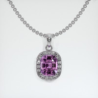 1.60 Ct. Sapphire Pendant, 14K White Gold 1