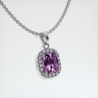 1.60 Ct. Sapphire Pendant, 14K White Gold 2