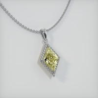 3.20 Ct. Yellowish Green Sapphire Pendant, 14K White Gold 2