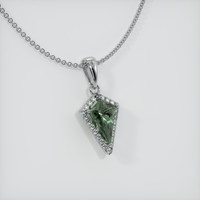 2.18 Ct. Green Sapphire Pendant, 14K White Gold 2