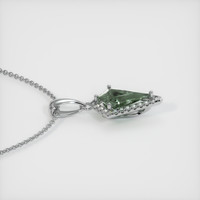 2.18 Ct. Green Sapphire Pendant, 14K White Gold 3