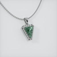 0.93 Ct. Bluish Green Sapphire Pendant, 14K White Gold 2