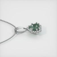 1.20 Ct. Green Sapphire Pendant, 14K White Gold 3