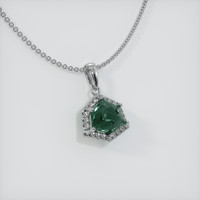 2.44 Ct. Bluish Green Sapphire Pendant, 14K White Gold 2