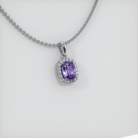 0.80 Ct. Sapphire Pendant, 14K White Gold 2