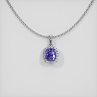 4.28 Ct. Sapphire Pendant, 14K White Gold 1
