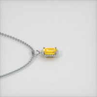 7.62 Ct. Orangish Yellow Sapphire Pendant, 14K White Gold 3