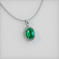 3.30 Ct. Emerald Pendant, 18K White Gold 2