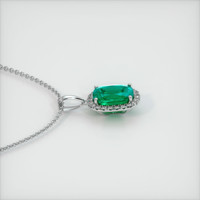3.30 Ct. Emerald Pendant, 18K White Gold 3