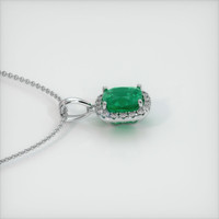 1.26 Ct. Emerald Pendant, 18K White Gold 3