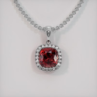 3.10 Ct. Gemstone Pendant, 18K White Gold 1