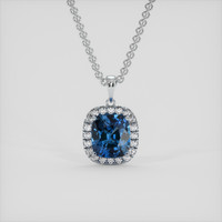 4.62 Ct. Blue Sapphire Pendant, 18K White Gold 1