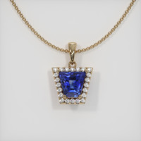 2.06 Ct. Blue Sapphire Pendant, 14K Yellow Gold 1