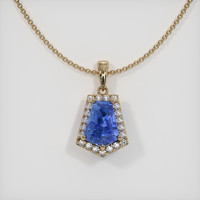 2.54 Ct. Blue Sapphire Pendant, 14K Yellow Gold 1