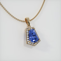 2.54 Ct. Blue Sapphire Pendant, 14K Yellow Gold 2