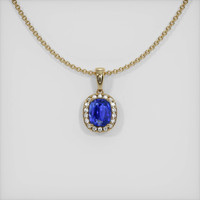 1.33 Ct. Sapphire Pendant, 14K Yellow Gold 1