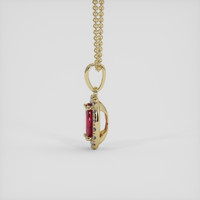 1.00 Ct. Pinkish Red Ruby Pendant, 14K Yellow Gold 3