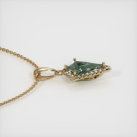 2.18 Ct. Green Sapphire Pendant, 14K Yellow Gold 3