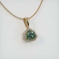 1.20 Ct. Green Sapphire Pendant, 14K Yellow Gold 2