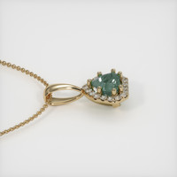 1.20 Ct. Green Sapphire Pendant, 14K Yellow Gold 3