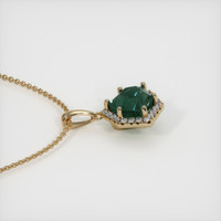 2.44 Ct. Bluish Green Sapphire Pendant, 14K Yellow Gold 3