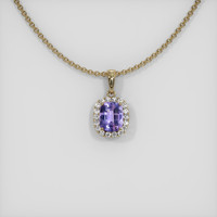 0.80 Ct. Sapphire Pendant, 14K Yellow Gold 1