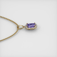 0.80 Ct. Purple Sapphire Pendant, 14K Yellow Gold 3