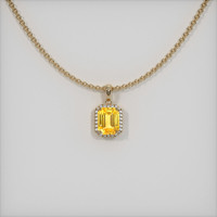 7.62 Ct. Orangish Yellow Sapphire Pendant, 14K Yellow Gold 1