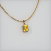 7.62 Ct. Orangish Yellow Sapphire Pendant, 14K Yellow Gold 2