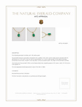 Emerald Pendant 3.30 Ct., 18K Yellow Gold Appraisal