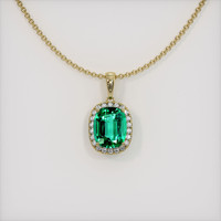 3.30 Ct. Emerald Pendant, 18K Yellow Gold 1