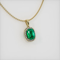 3.30 Ct. Emerald Pendant, 18K Yellow Gold 2