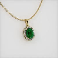 2.71 Ct. Emerald  Pendant - 18K Yellow Gold