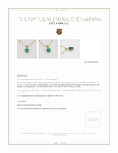 Emerald Pendant 1.26 Ct., 18K Yellow Gold Appraisal