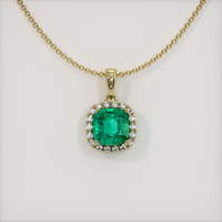 1.26 Ct. Emerald Pendant, 18K Yellow Gold 1