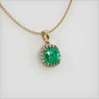 1.26 Ct. Emerald Pendant, 18K Yellow Gold 2