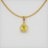 0.63 Ct. Sapphire Pendant, 18K Yellow Gold 1