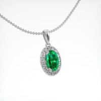 0.78 Ct. Emerald Pendant, Platinum 950 2
