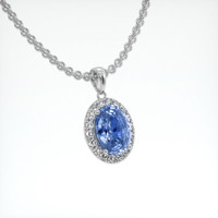 2.25 Ct. Blue Sapphire Pendant, Platinum 950 2