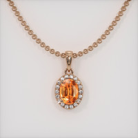 0.93 Ct. Gemstone Pendant, 14K Rose Gold 1