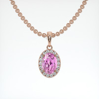 2.16 Ct. Gemstone Pendant, 14K Rose Gold 1