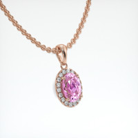 2.16 Ct. Gemstone Pendant, 14K Rose Gold 2