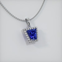 2.06 Ct. Blue Sapphire Pendant, 14K White Gold 2