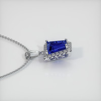 2.06 Ct. Blue Sapphire Pendant, 14K White Gold 3
