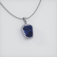 3.43 Ct. Blue Sapphire Pendant, 14K White Gold 2