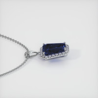3.43 Ct. Blue Sapphire Pendant, 14K White Gold 3