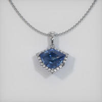 1.84 Ct. Blue Sapphire Pendant, 14K White Gold 1