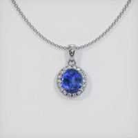 2.75 Ct. Sapphire Pendant, 14K White Gold 1