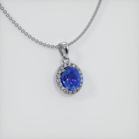 2.75 Ct. Blue Sapphire Pendant, 14K White Gold 2