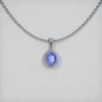 1.88 Ct. Blue Sapphire Pendant, 14K White Gold 1